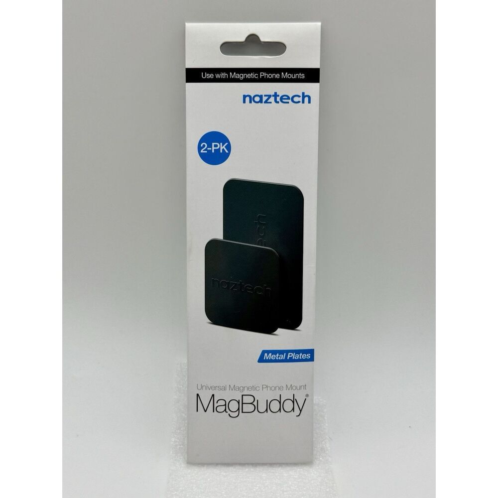 Naztech‎ MagBuddy Universal Magnetic Phone Mount Metal Plates 2 Pack 2” & 1.25”